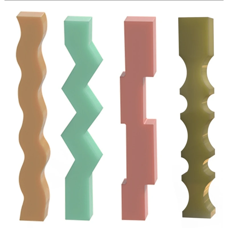 Y4QE Wavy Bar Silicone Mold Keychain Resin Epoxy Craft Polymer Clay Craft DIY