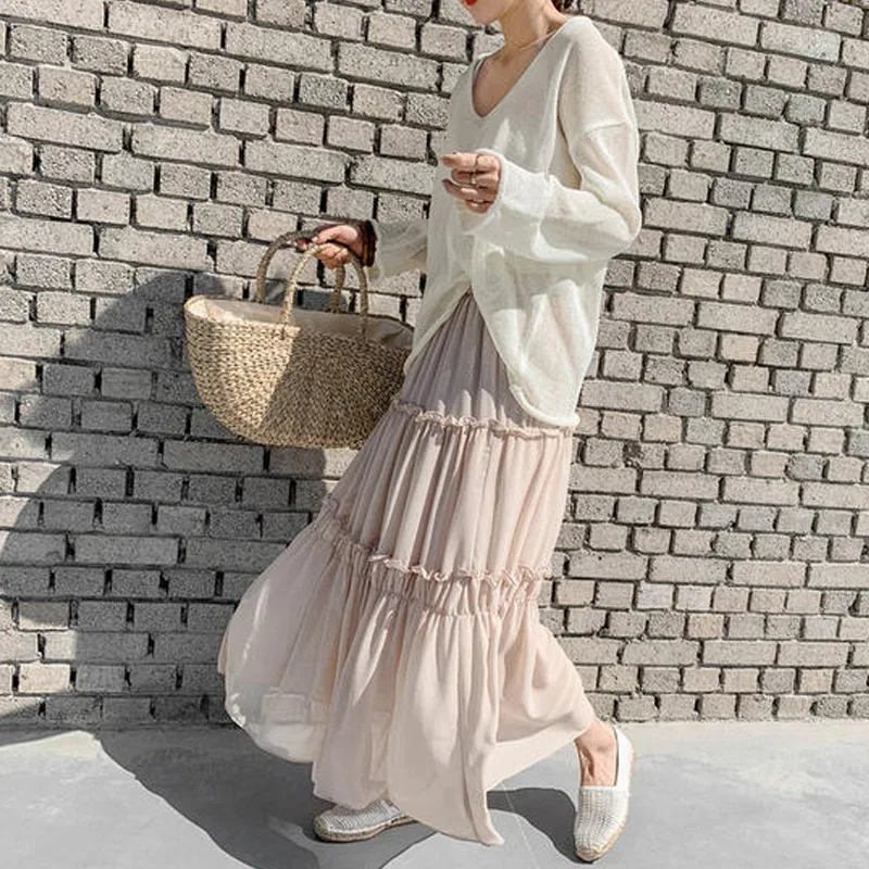 2025 Spring and Summer New Thin Sunscreen Shirt Sexy See Through Blouse Women V-neck Knitted Tops Korean Loose Clothes 9829