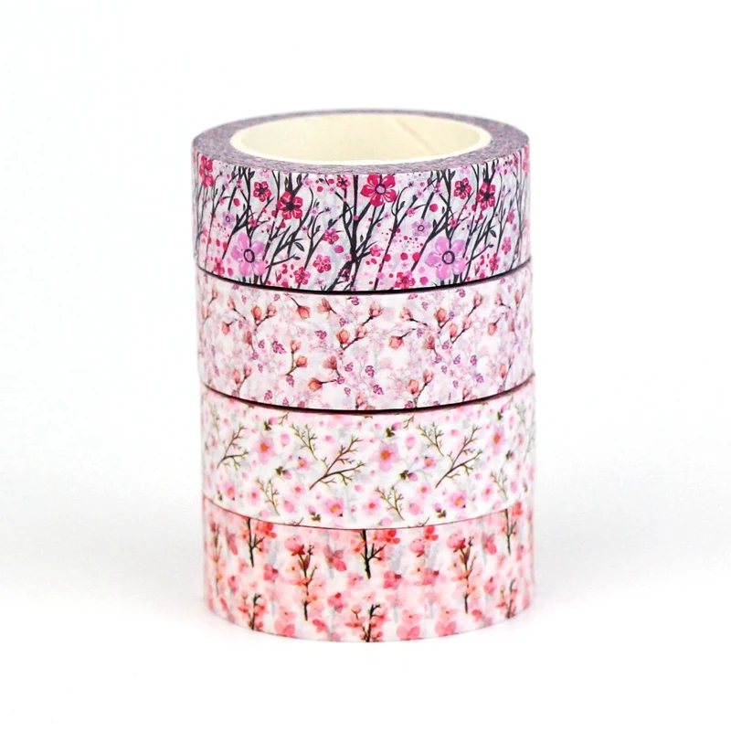 

NEW Bulk 10PCS./Lot Decor Sakura Pink Flowers Washi Tapes Set for Scrapbooking Planner Adhesive Masking Tape Cute Papeleria