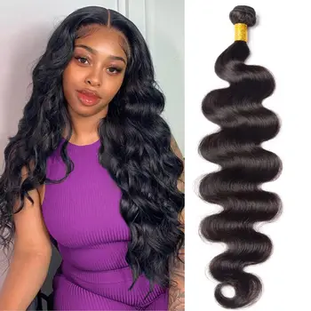 14A Extension di Capelli Umani Brasiliani Ondulati (Body Wave) 20 22 24 Pollici, 100% Veri Capelli Umani Vergini Grezzi, 3 Fasci di Capelli Umani Ondulati