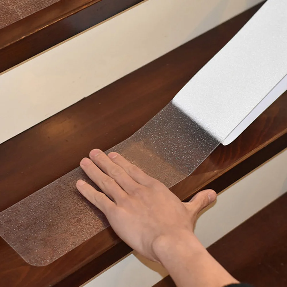 Stair Anti-Slip Stickers Non-Skid Clear Floor Tape Clear Stair Treads Carpet Protector Set for Pet Children Old Men