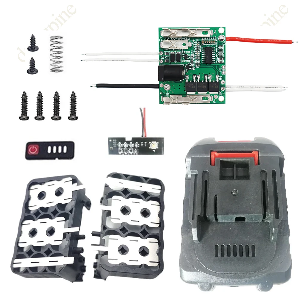 Li-ion Battery Case DC Charging Protection Circuit Board BMS PCBA For Lomvum Zhipu Hongsong 21V For Makita 18V Box 15*18650 battery case