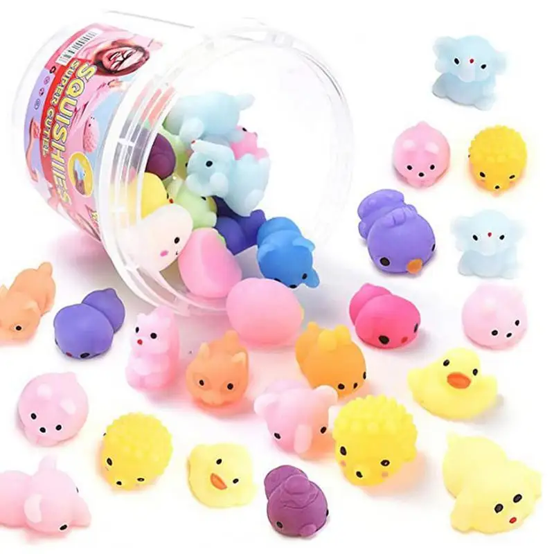 Mini Glow-in-the-Dark Mochi Squishies - 12 Pc.