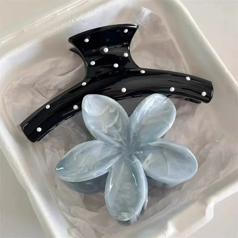Koreanische Geometrische Bogen Blume Haar Krabben Süße Shark Clip Haar Krallen Grips Für Frauen Große Haarnadeln Haar Ornament Zubehör – Detail 13