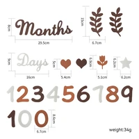Baby Milestone Cards Soft Felt 0-12 Monthly Milestones Memorial Commemorativenir Photography Accessories For Newborn Birth Gift 6
