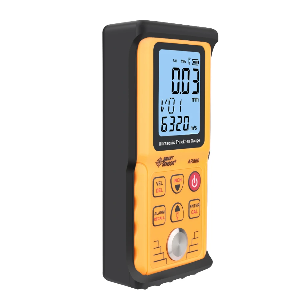 Ultrasonic thickness gauge Digital sheet metal Measuring range: 1.0 to 300mm (steel) Sound Velocity Meter Smart Sensor AR860 thickness gauge