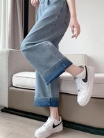 Casual Mom Baggy Jeans For Woman Autumn Loose Plus Size Wide Leg Jeans Straight Elastic High Waisted Denim Pants Women Slacks - Image 4