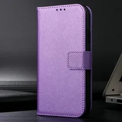 Luxury Leather Flip Case Book Cover with Card Holder for Oukitel C61 Pro (PURPLE)