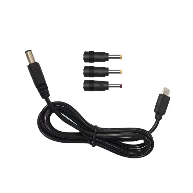 4in1 36W USB C Type C PD to 12V 2.5/3.5/4.0/5.5mm Conveter Adapter Cable  for Wifi Router LED Light CCTV Camera DVR Fan J60A