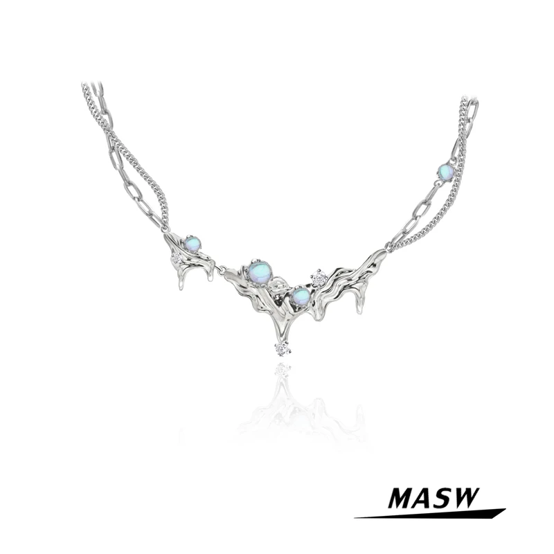 MASW модные ювелирные изделия Геометрическая металлическая искусственная кожа