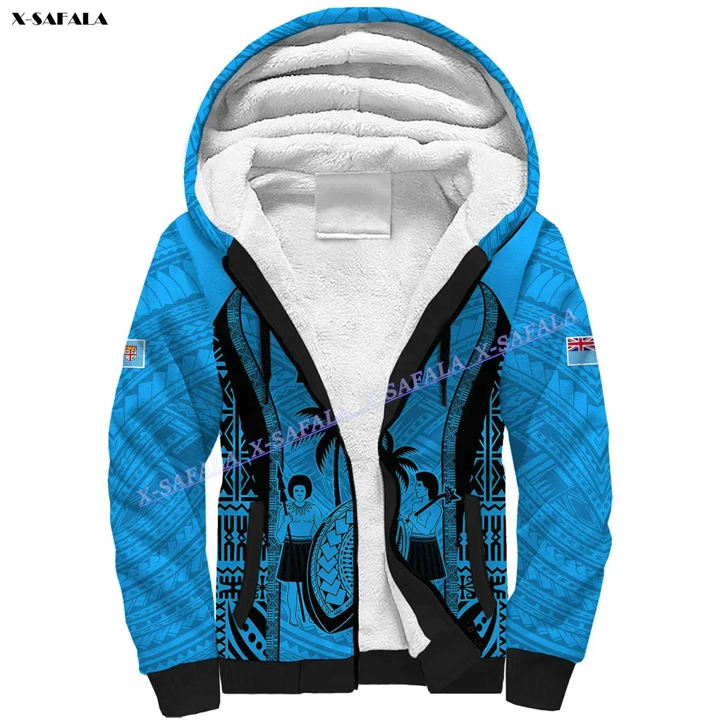 

Tapa FIJI Go Fijian Rugby 3D Print Men Warm Thick Fleece Zipper Hoodie Jacket Windproof Pullover Coat Hooded Outwear