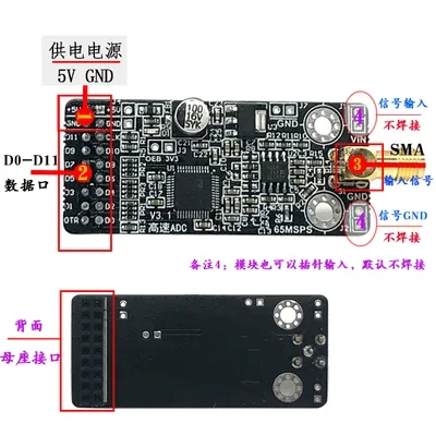 AD9226 Module High-speed AD Module Parallel 12-bit 65M High-speed Data Acquisition FPGA Development Board STM32 Configuration