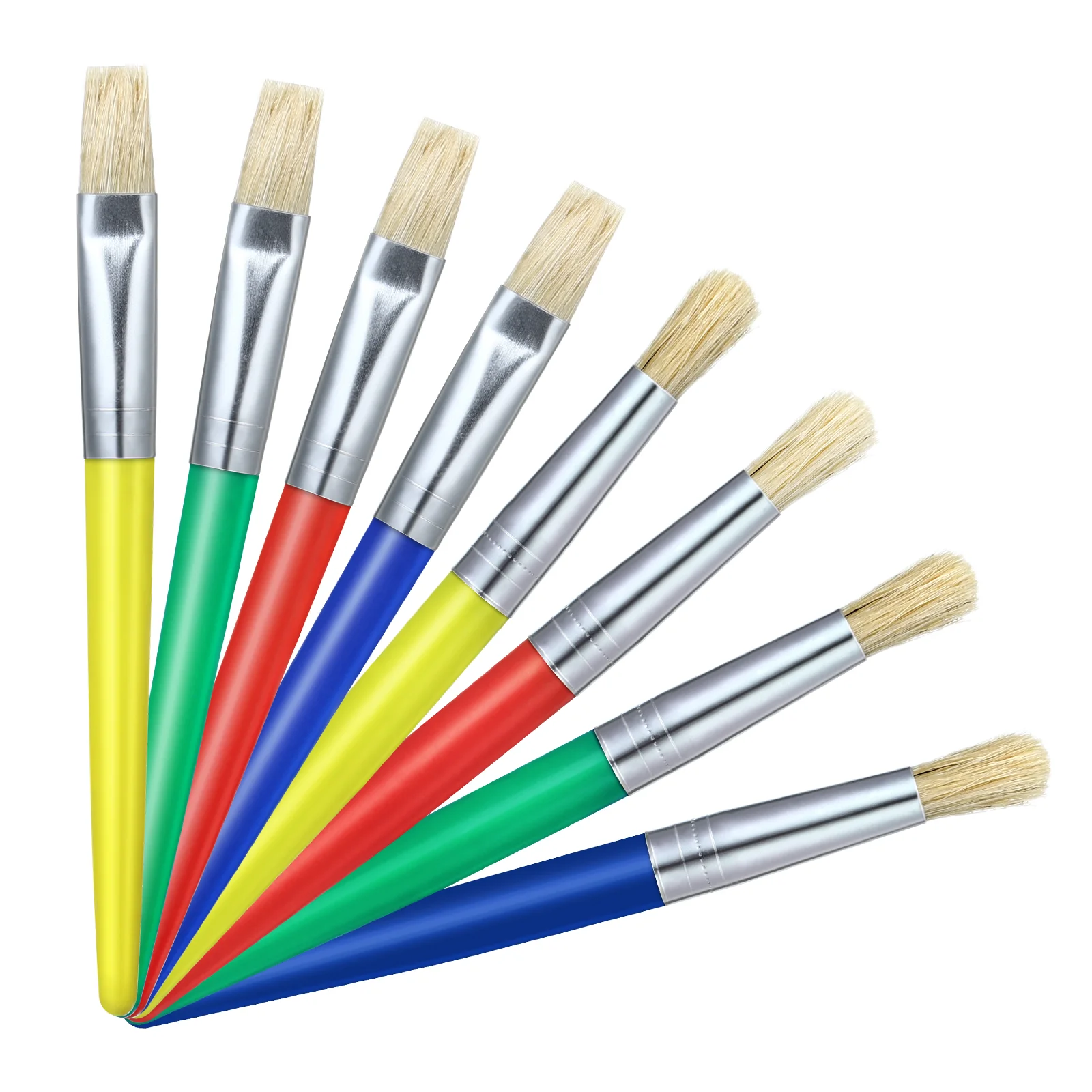 Brushes Set, Flat Pointed Painting Brush Round Tip Paintbrushes Colorful Nail Brushes for Graffiti Drawing DIY Craft Artist