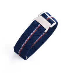 Premium Quality Men's Durable Nylon Watch Band - Comfortable & Washable Military Strap with Universal Fit - 22mm (Blue White - Orange)