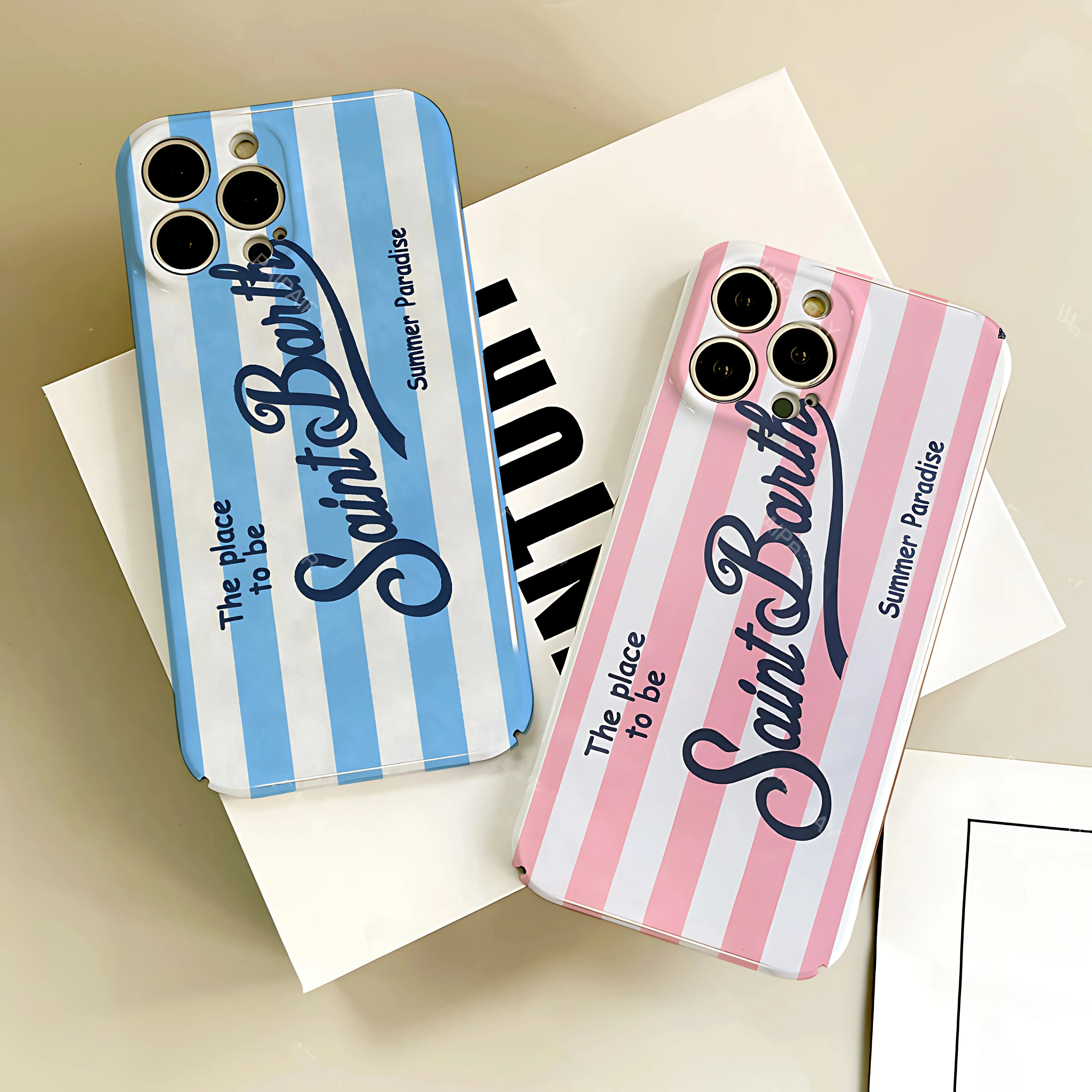SaintFashionBarthHandyhülle für iPhone 1716e161514131211AirProMaxXSXRXSMax678Plus Glänzende Folie Harte PC-Abdeckung