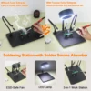 NEWACALOX 12V Welding Smoke Exhaust Fan with 3 Color LED Light Welding Repair Workbench Soldering Helping Hands for Soldering 4