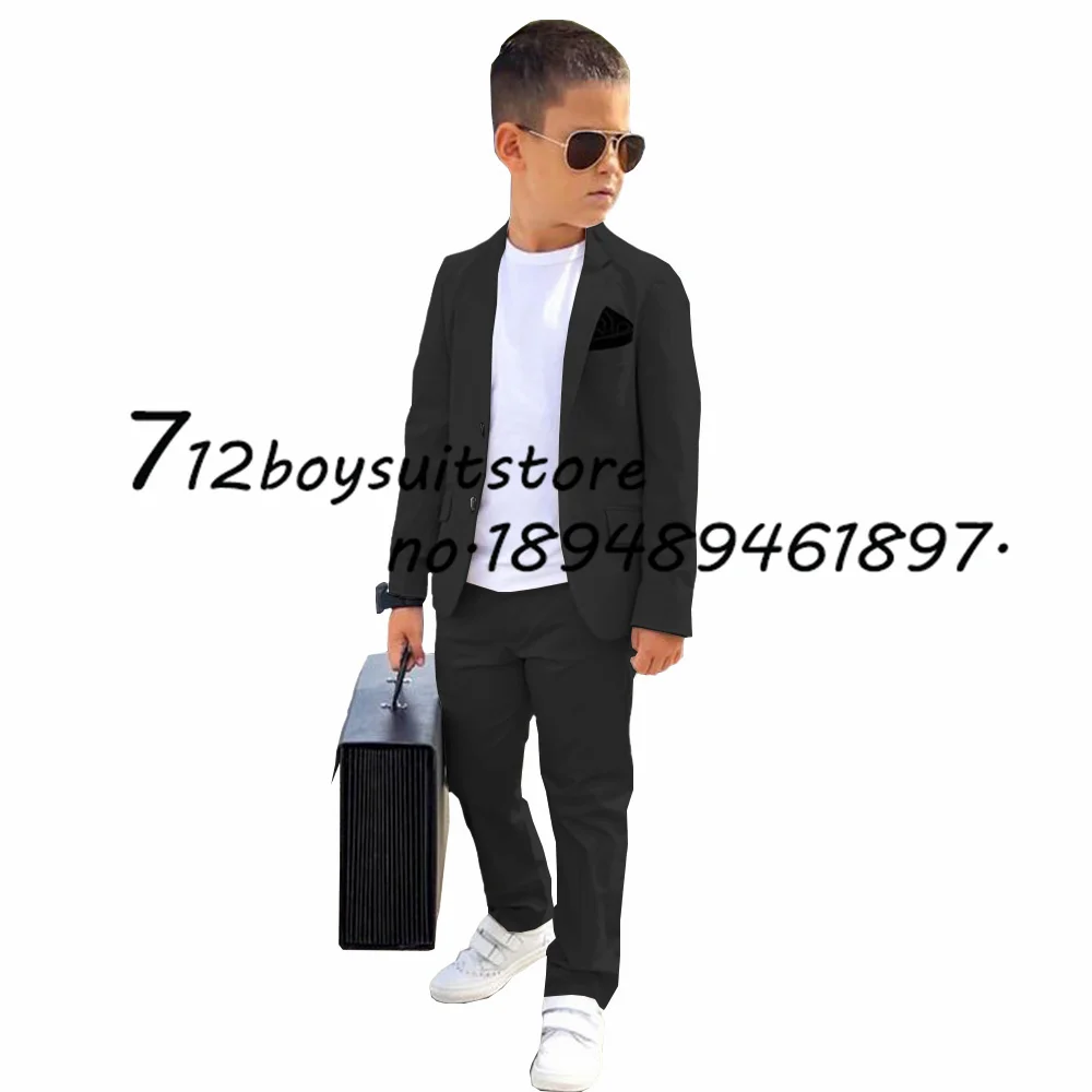 Moda ragazzi vestito 2 pezzi giacca pantaloni Set Slim Fit Blazer per bambini matrimonio formale smoking bambino vestiti completi