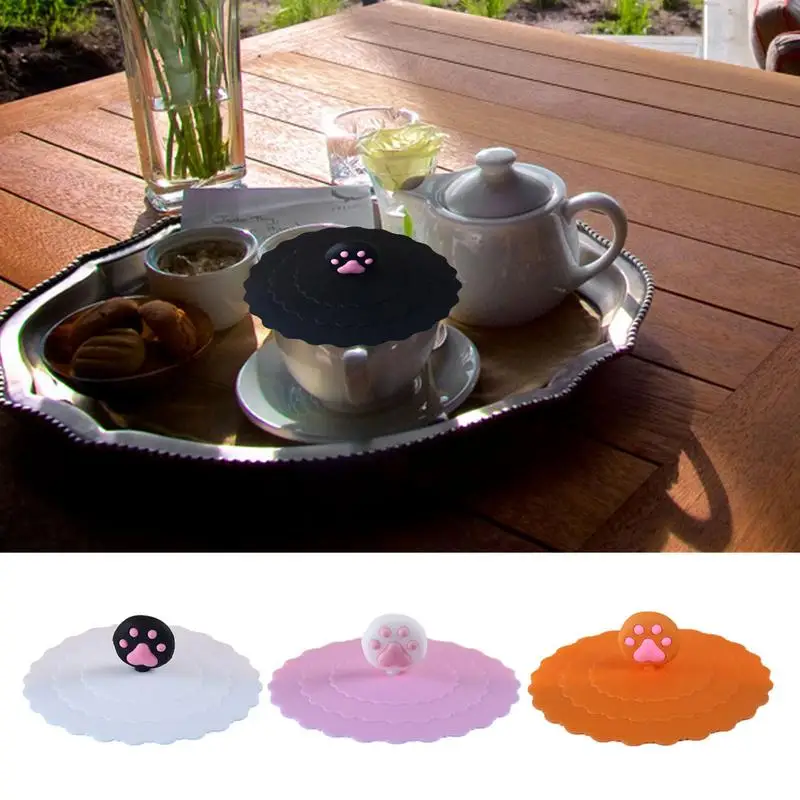 

Cute Fruit Pattern Mug Cup Silicone Lids Cup Elastic Lid Teacup Lid Dustproof And Leak-proof Round Shape Suitable For Cup