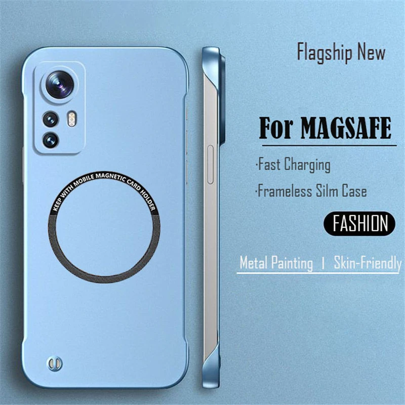 Luxury Ultra Thin Frameless Magnetic Phone Case with Matte Finish and Wireless Charging Compatibility