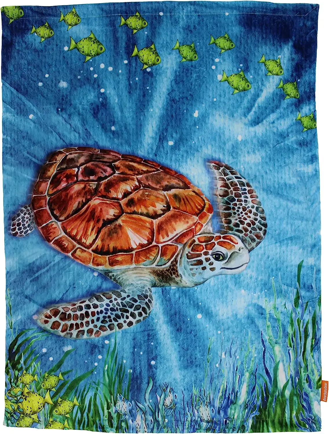 Coperta Per Bambini Ocean Deluxe-Doppio Strato Minky, Milestone E Regali Per Neonati, Coperta Per Bambini Per Ragazze/Ragazzi-Tartaruga Marina Con