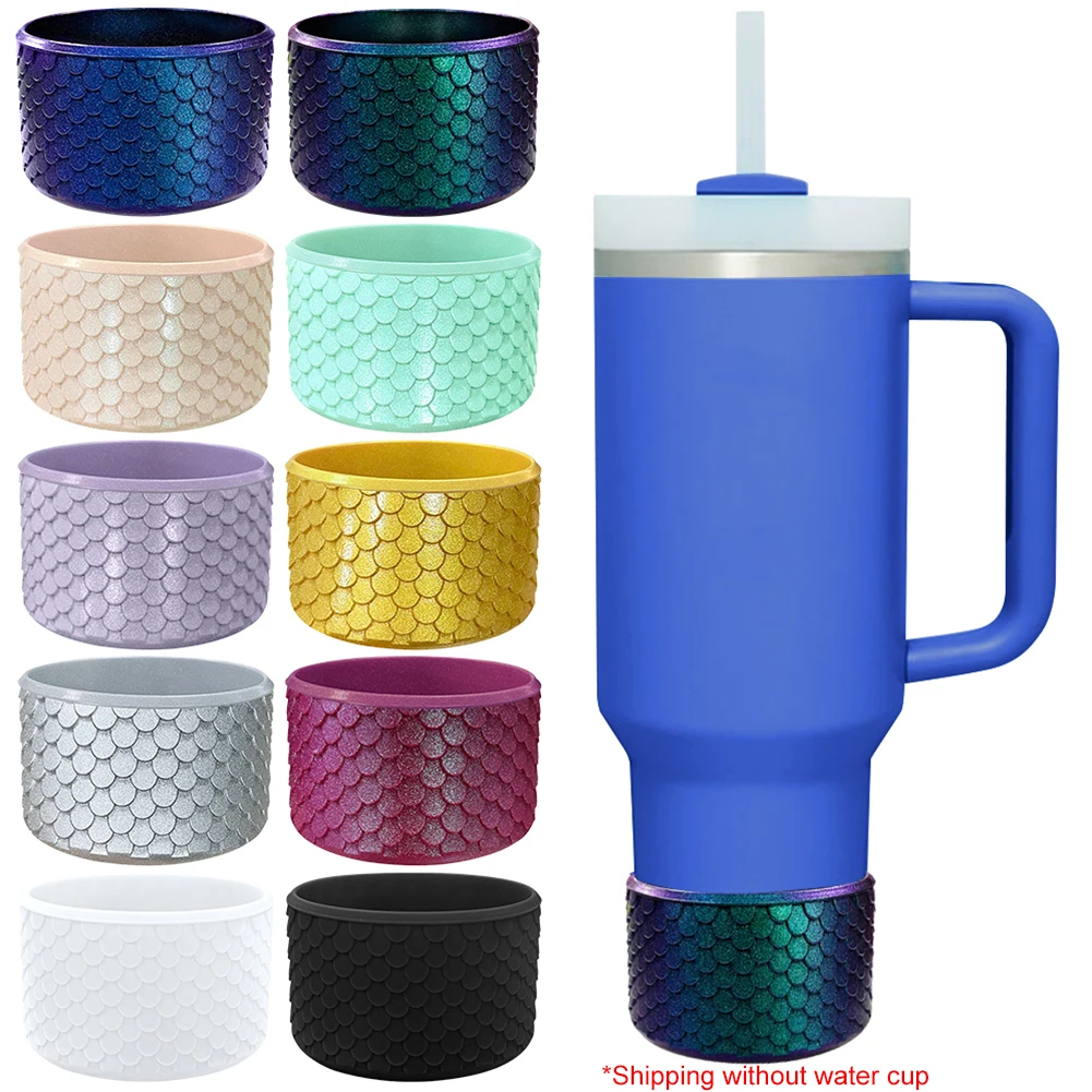Mermaid Silicone Boot Wear Resistant Protective Cover Anti-Slip Water Bottles Bottom Sleeve for Stanley 40oz Tumbler Accessories