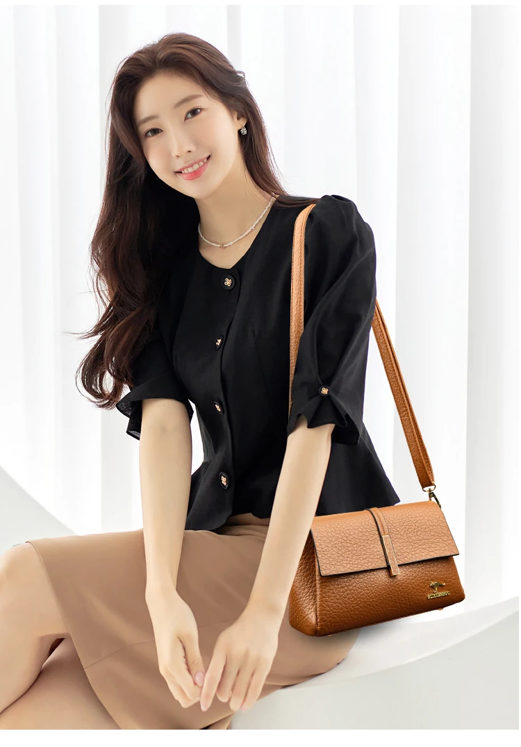 Piccola borsa a tracolla donna stile retro casual borsetta spalla_voghion.com