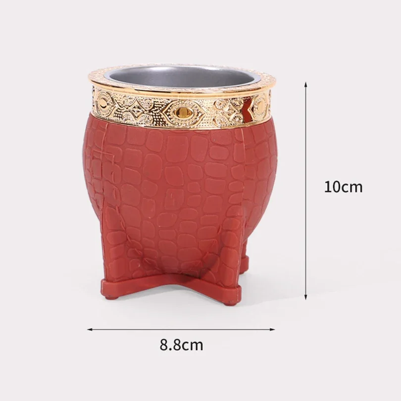 1Pc Stainless Steel Double-layer Paraguay Water Cup  With Straw Turtle Shell Texture Eggshell Cup Leather Texture Eggshell Cup