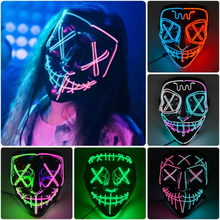 Halloween Luminous LED Mask Purge Masks Election Mascara Costume Mask