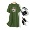 Women Chinese Style Printed Dresses Summer New O-neck Cotton Casual Fashion Basic Tunics 4