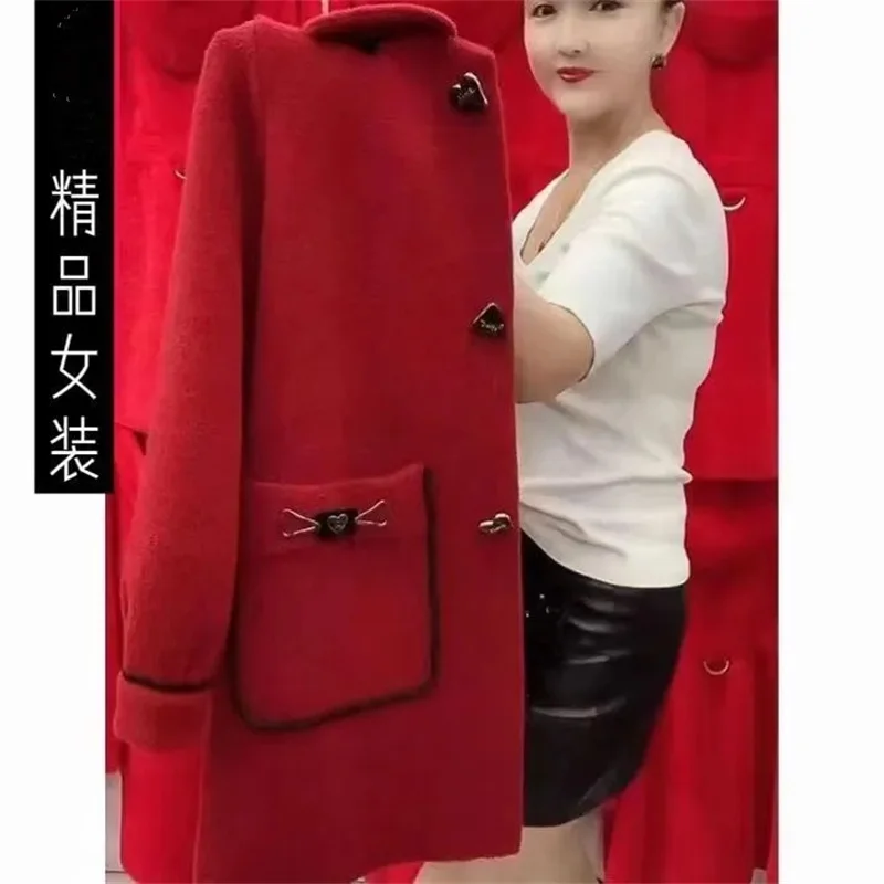 

Ln Autumn And Winter Of 2023, The New Korean Version Of The Long Casual Loose Ladies' Woolen Coat Will Be Sent to Mom Joker Slim