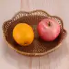 Hand-Woven Rattan Storage Basket Fruit Basket Wicker Woven Tray Restaurant Small Container Home Decoration S-23X5.5cm 6
