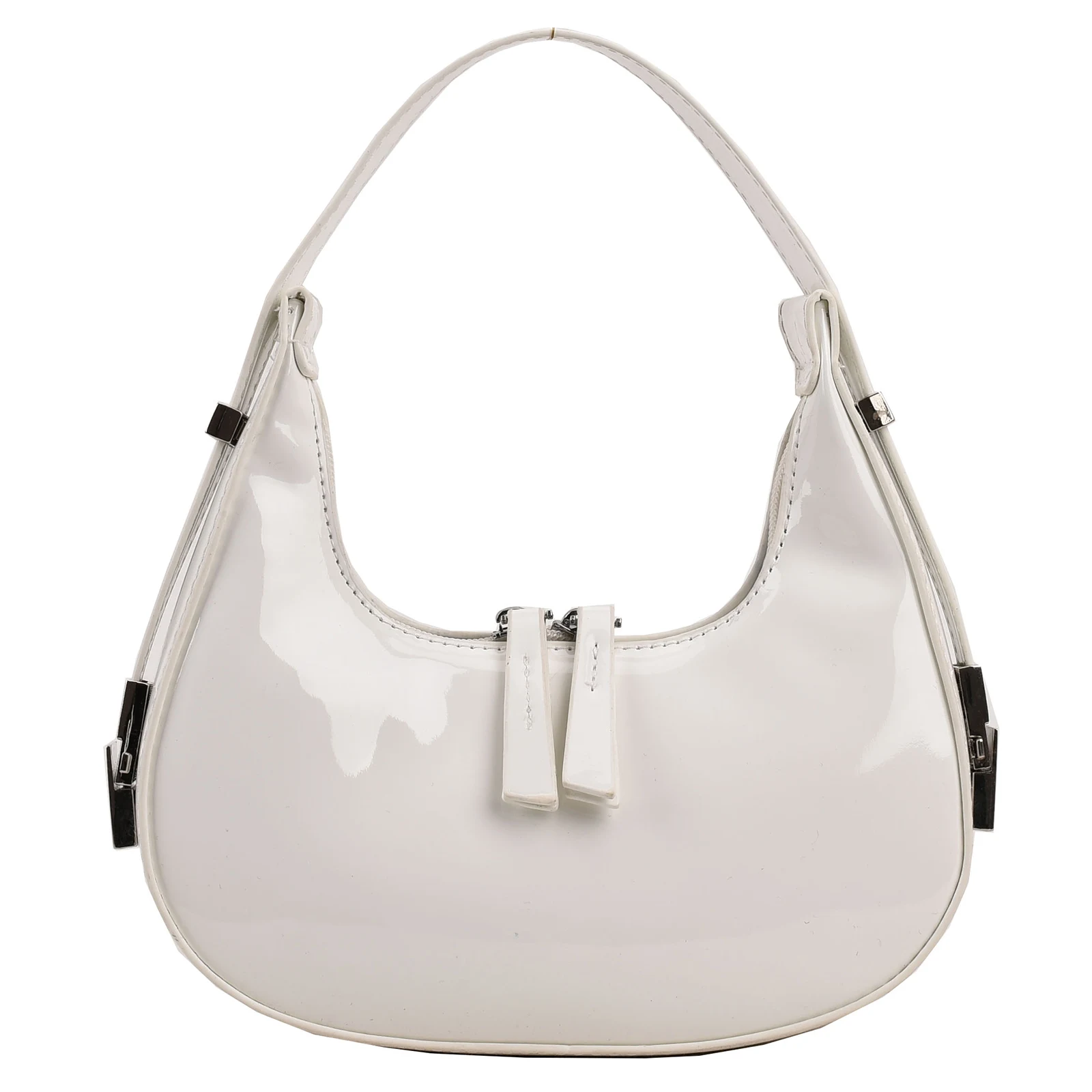 Women Leather Shoulder Bag Casual Vintage Tote Bag Zipper Retro Handbag PU Armpit Bag Travel Dating Purse