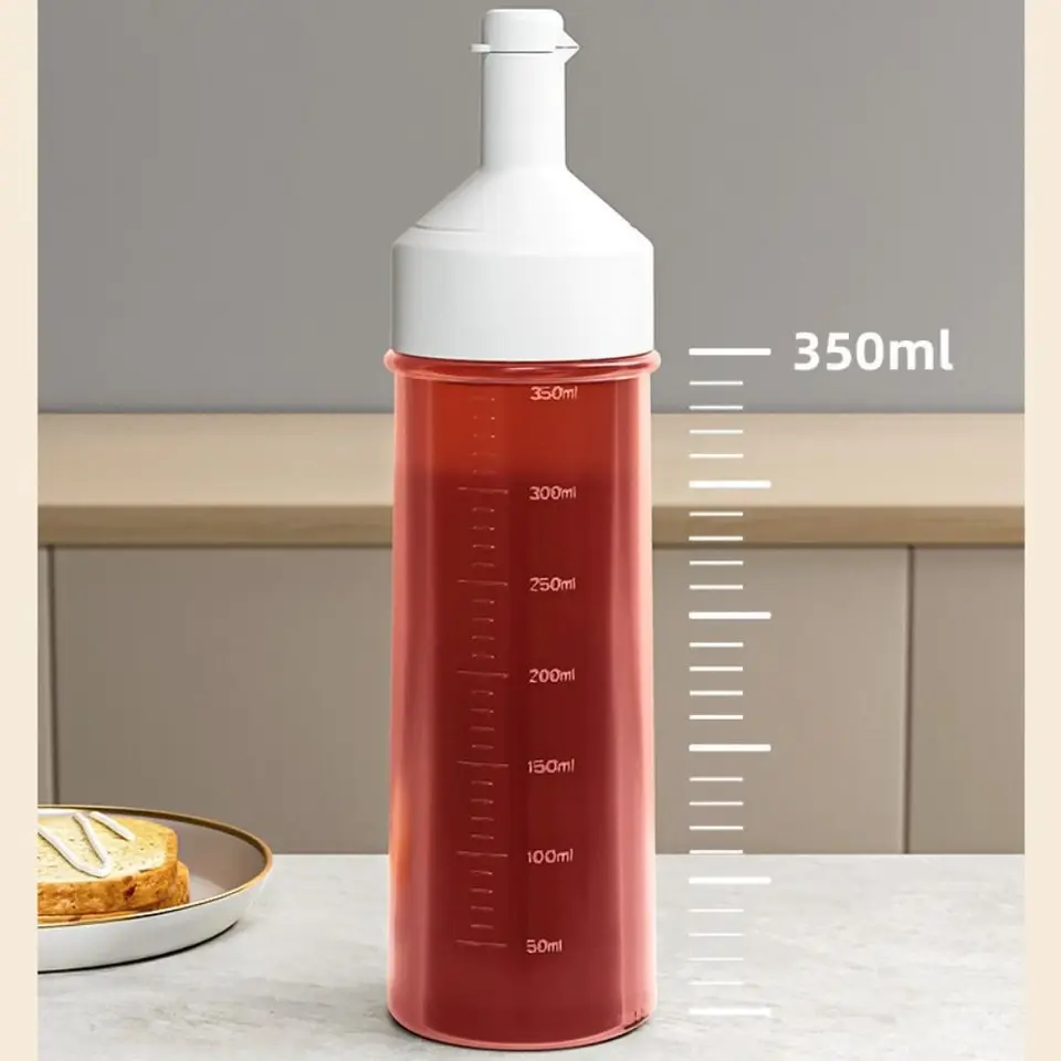Bottiglie per spremere condimenti 250/350/450ml Dispenser per salsa di insalata di senape Ketchup con coperchi sul tappo bottiglia di olio d'oliva Gadget da cucina  15