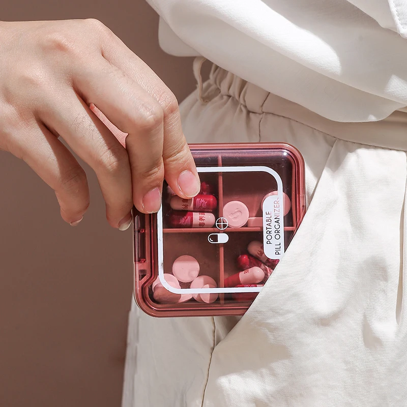 Compact Portable Pill Organizer and Storage Box