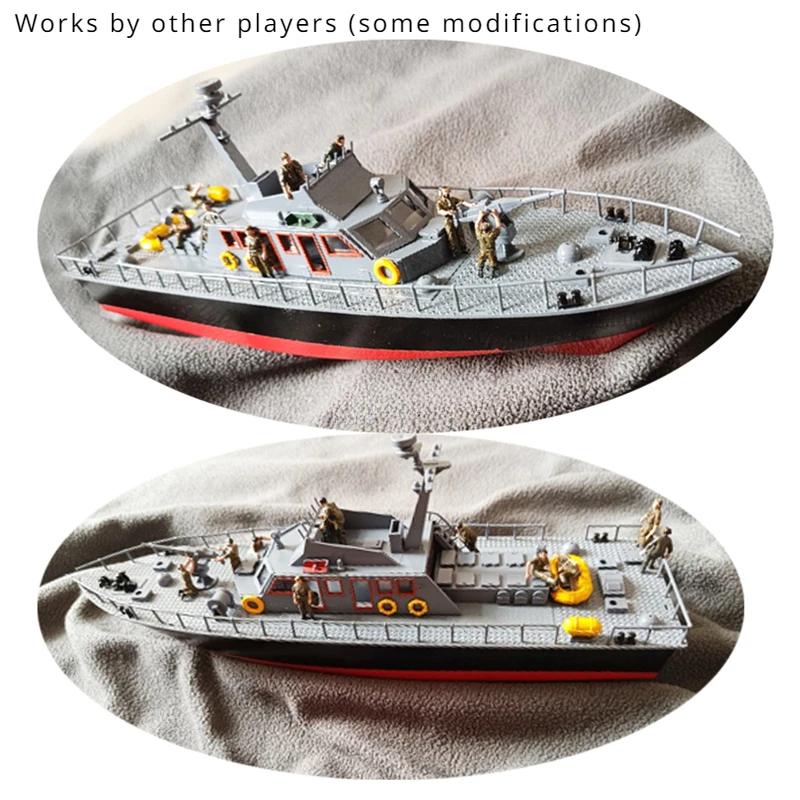 Electric Patrol Boat Plastic Assembled Ship Model Kit DIY Model Building Toy Birthday Gift Collection 5