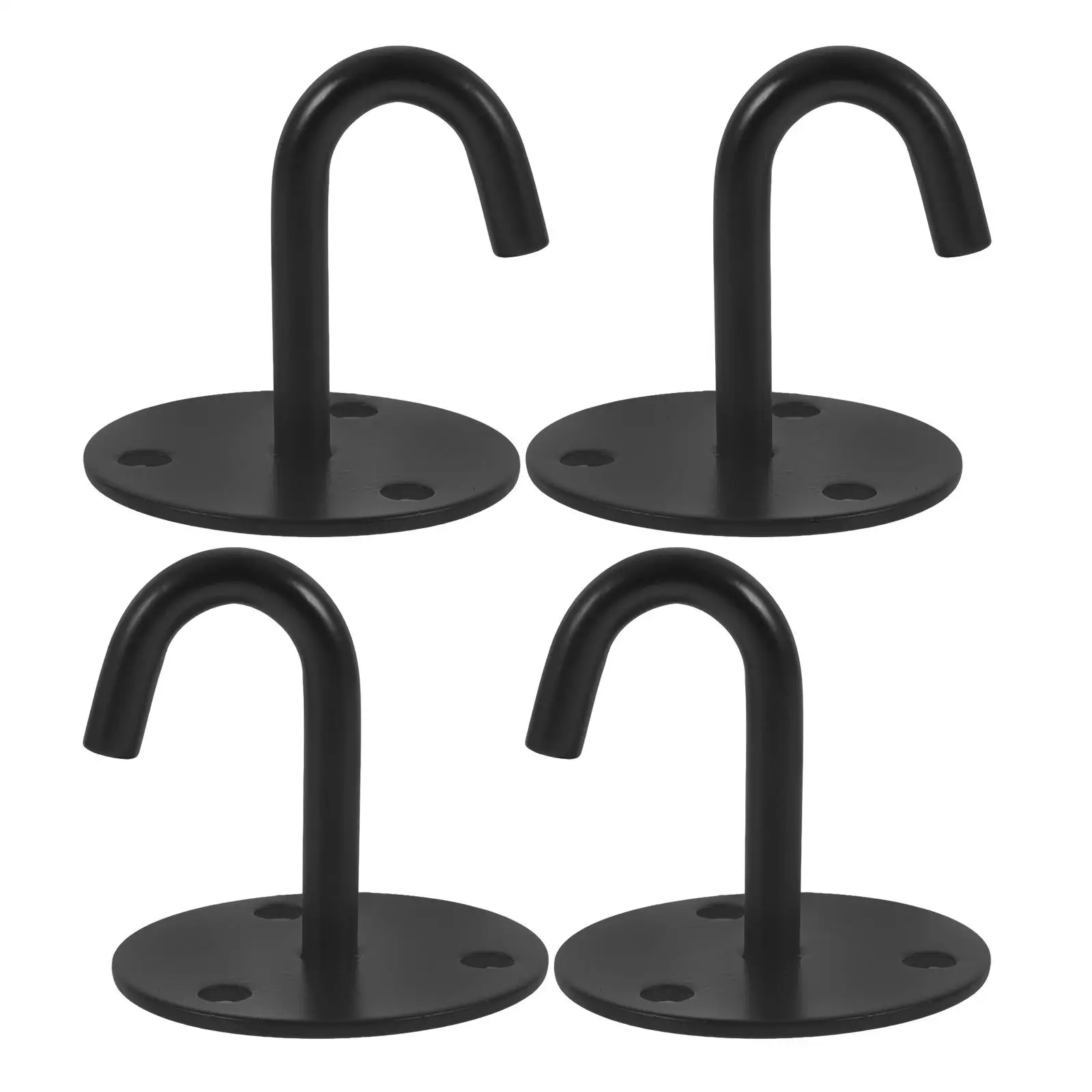 4pcs Stainless Buckle Heavy Duty Black Ceiling Ceiling Mounted Hooks Under Shelf Hooks Gym Sandbag Fan Hanging