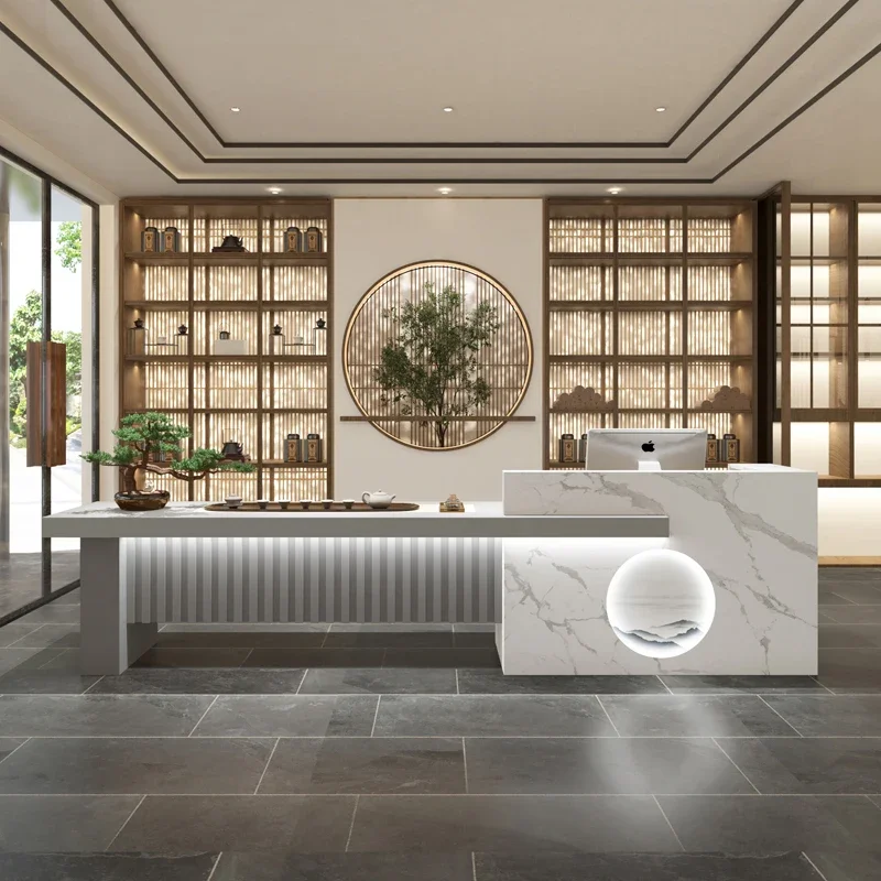 Reception Counter Cosmetics Store Store Beauty Salon Furniture Cashier Desk Electronic Book Executive Customer Center Front Home