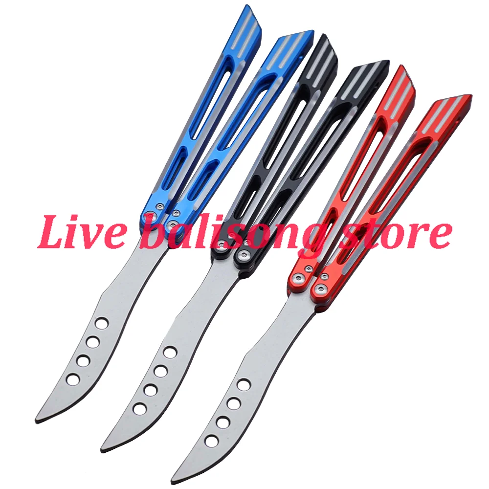 

Theone Vulture Balisong Butterfly Trainer Knife Aluminum Handle D2 Blade Bushing System Jilt Free-swinging EDC Tool Knives