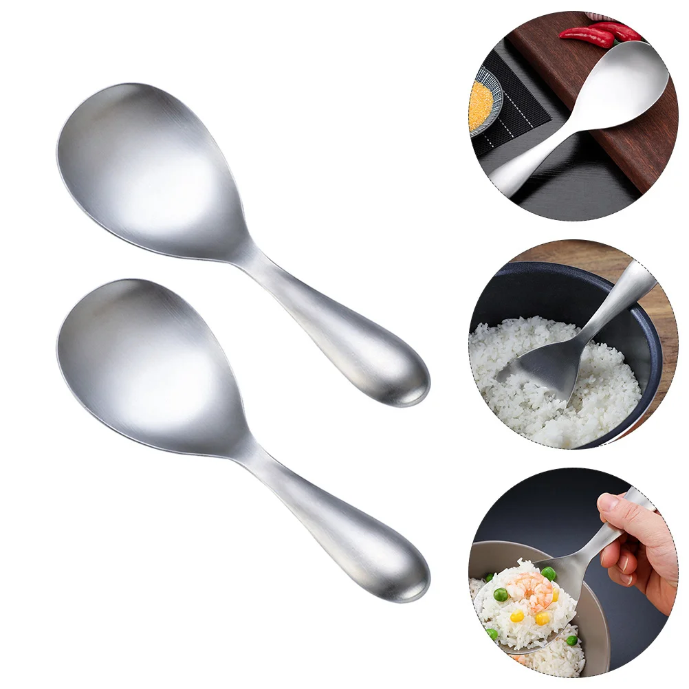 2 Pcs Rice Spoon Metal Cooking Spoon Big Spoons Bulk Spoons Serving