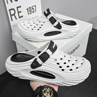 Men's Summer Outdoor Slippers Thick Bottom Sports Style Sandals Open-Toe Casual Big Size Slippers Comfortable EVA Material