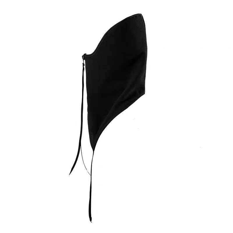 18AW techwear classic cyberpunk black zipper scarf fashion darkwear Wasteland Punk (improve from acronym) winter accessories