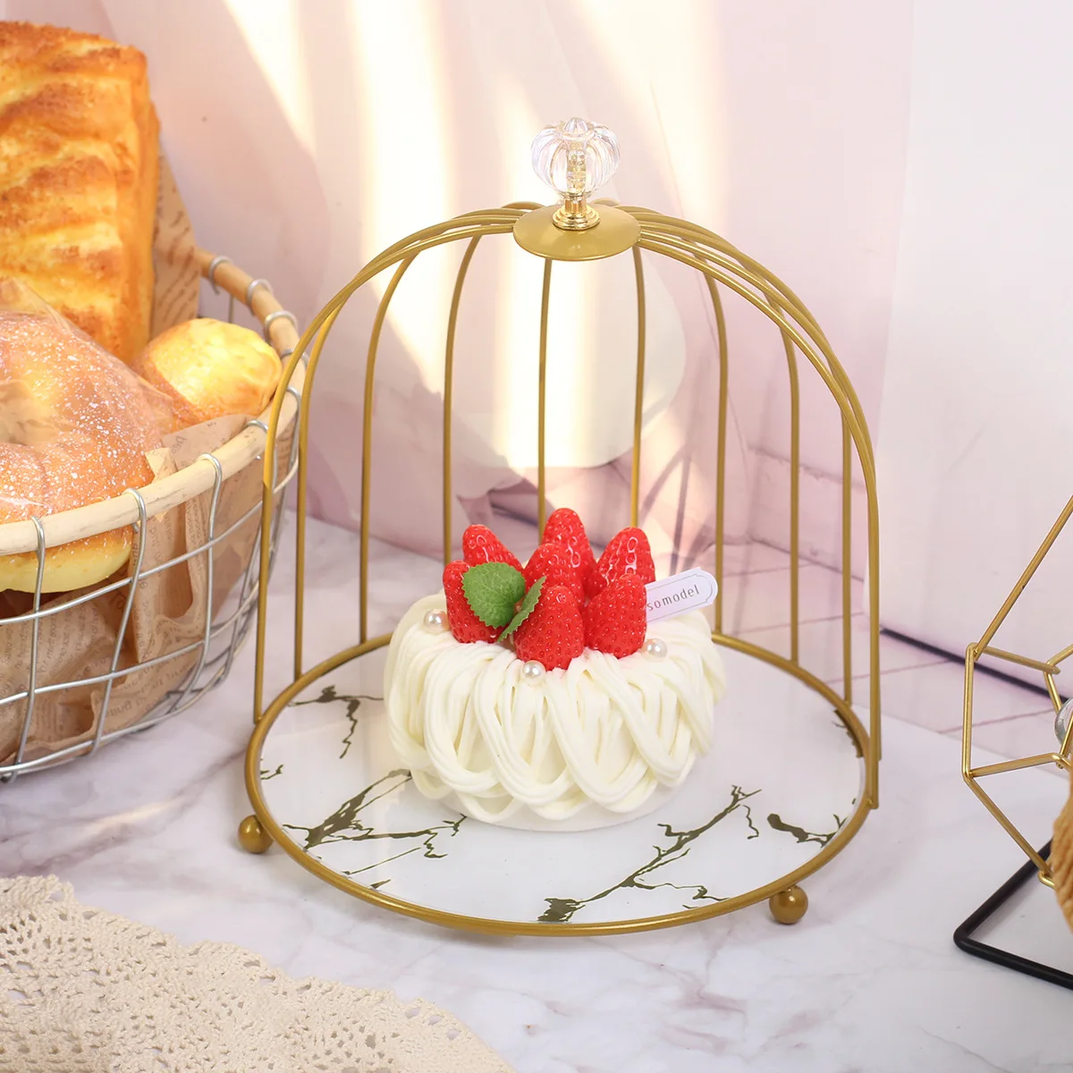4 inch Simulation Cake Cream Birthday Cake Fake Model Dessert Baking Shop Window Display Samples Props Dessert Decor