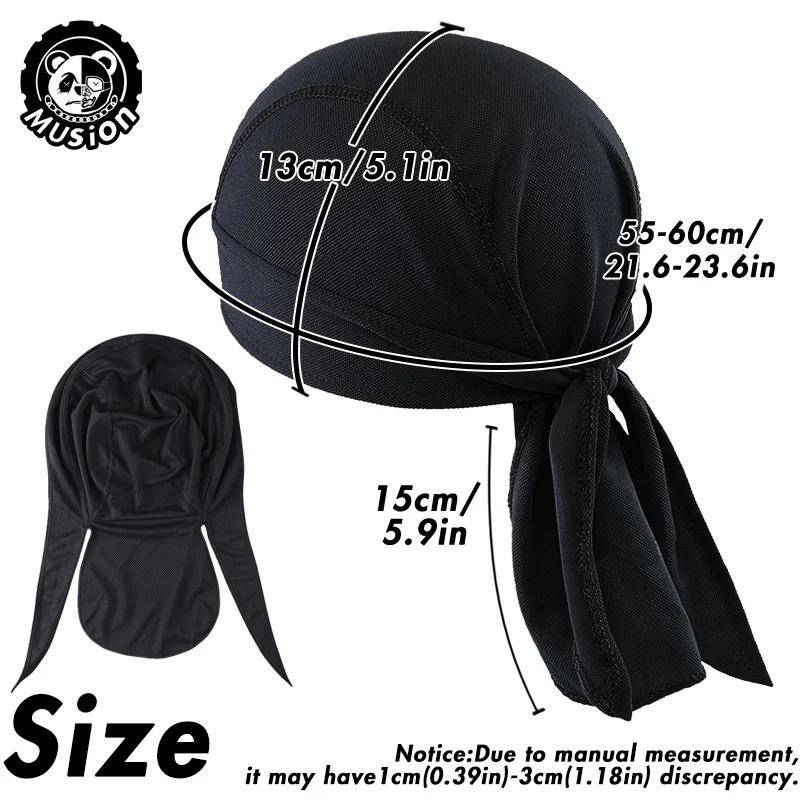 Musion Durag for Men Cycling Pirate Hat Breathable Mesh Pirate Bandana Cap Sweat Absorbent Helmet Inner Head Cover Skull Cap for 2