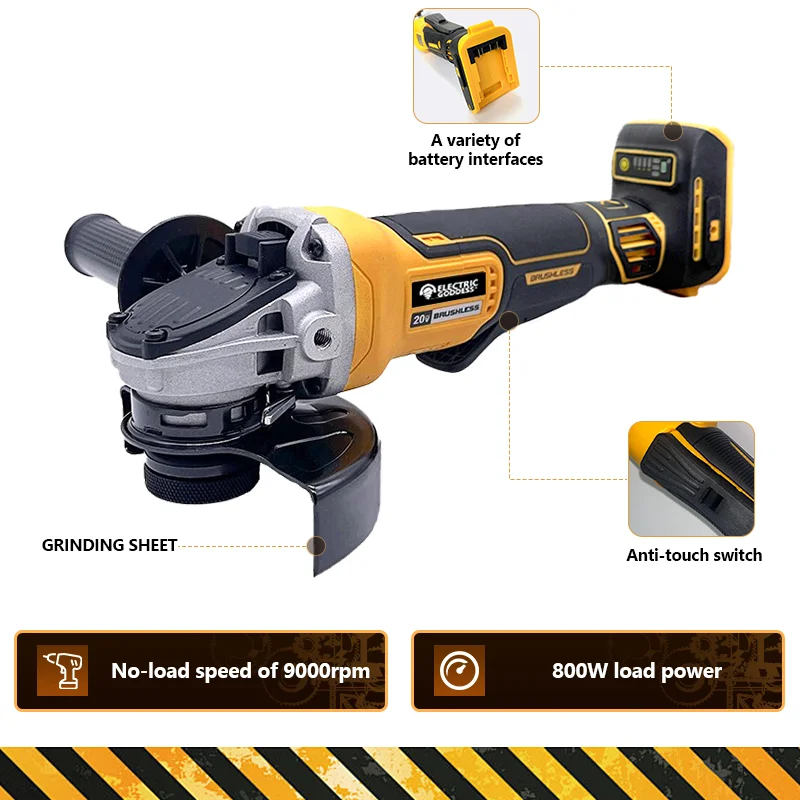 125MM Brushless Angle Grinder 4 Gears Cordless Cutting Machine Metal Grinding Polishing Power Tool For DeWalt 20V Battery 5