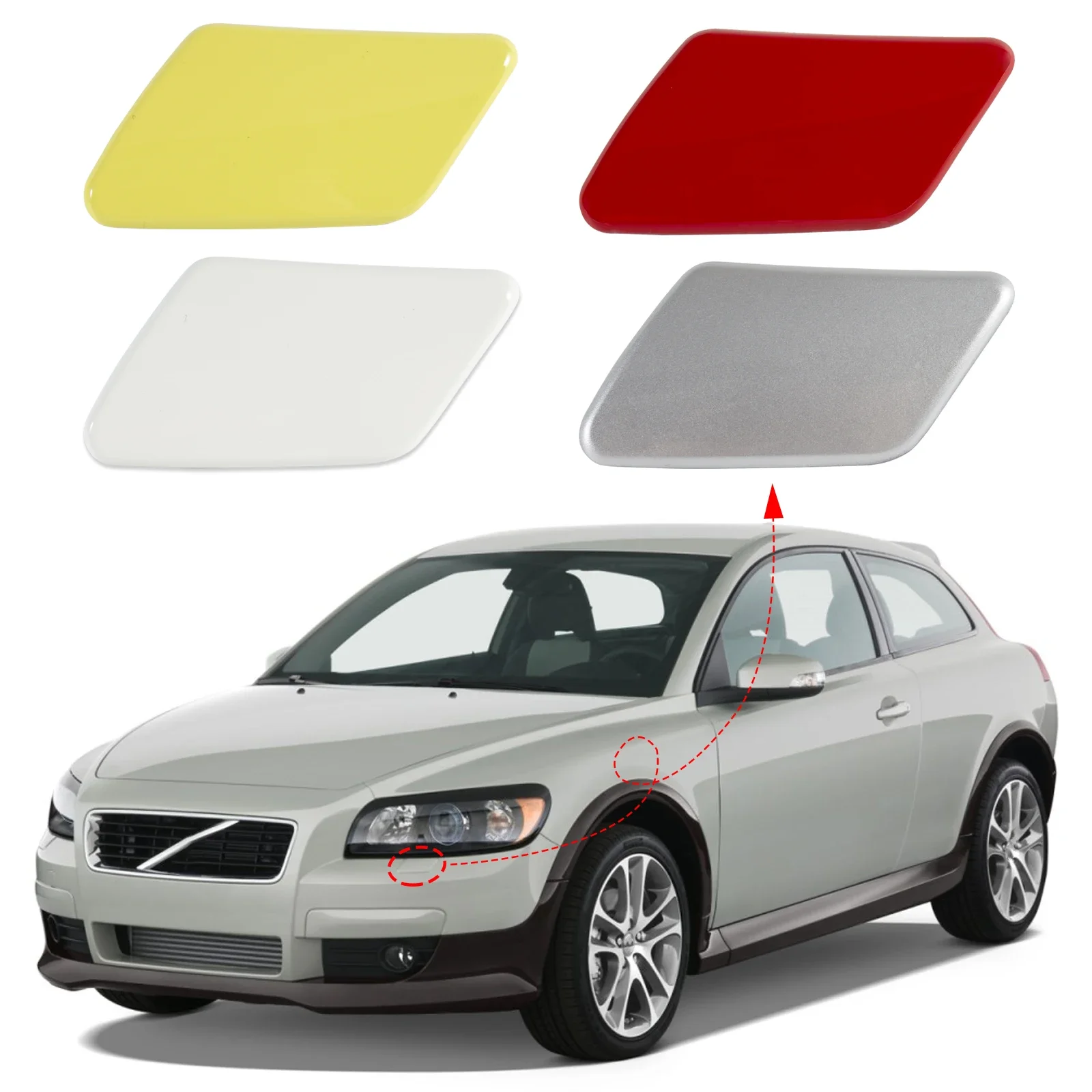 Capuchon De Buse De Lave-phares Pour Volvo C30 (2007-2008) - Référence 39876478 / 30655933 - Cache De Protection Et Esthétique