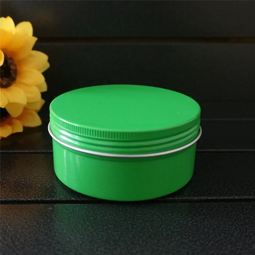 10/15/20/30/50/60/80/100/150g green empty round aluminum box metal tin cans cosmetic cream DIY refillable jar tea Aluminum Pot - Image 6