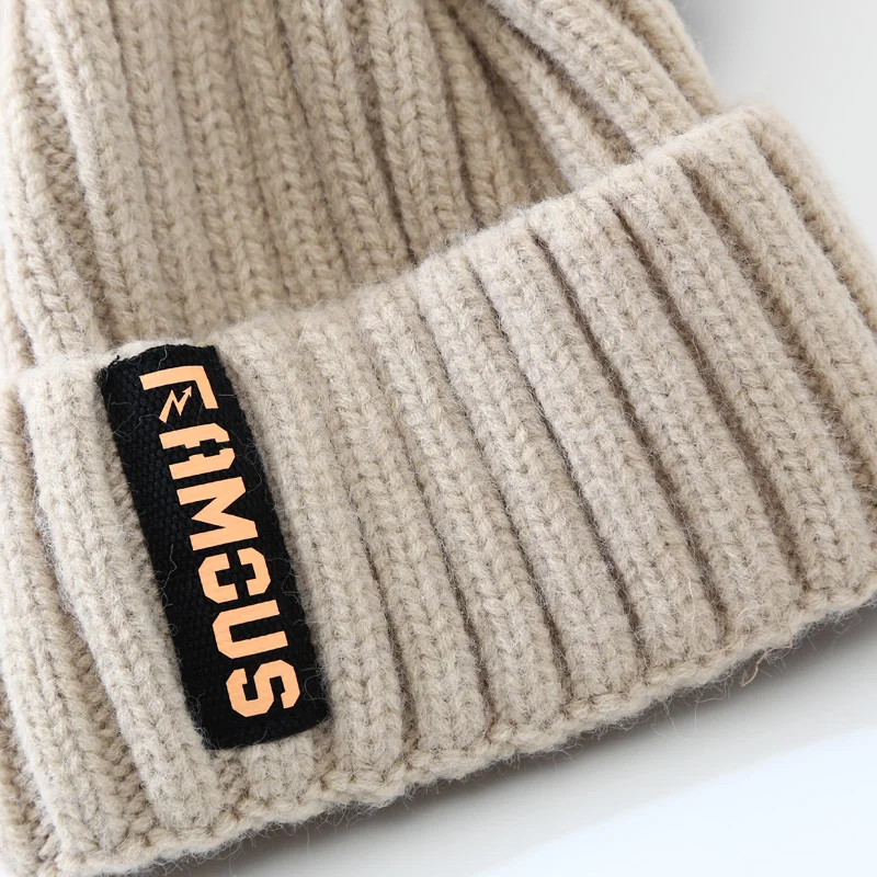 Nya stickade mössor Vintermössor för män Kvinnor Varm enfärgad mössa Mjuk ylle Virkad Unisex Take Cold Cap Beanie_voghion.com