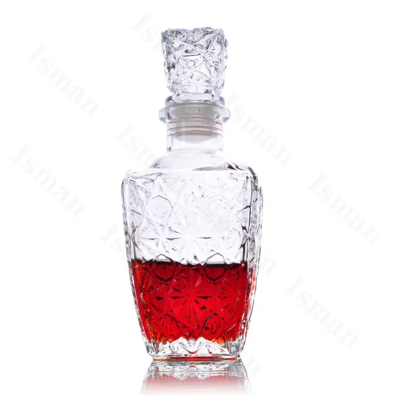 Light Luxury Crystal Glass Bottle Nordic Transparent Rhombic Relief Red Wine Decanter Storage Wine Bottle Kitchen Accessories 2