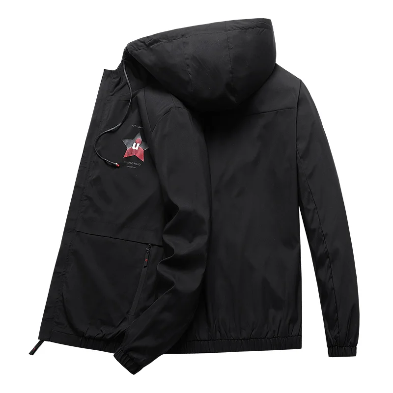 Plus Size 8XL 7XL XL Men's Spring Jacket Hooded Autumn Loose Coat