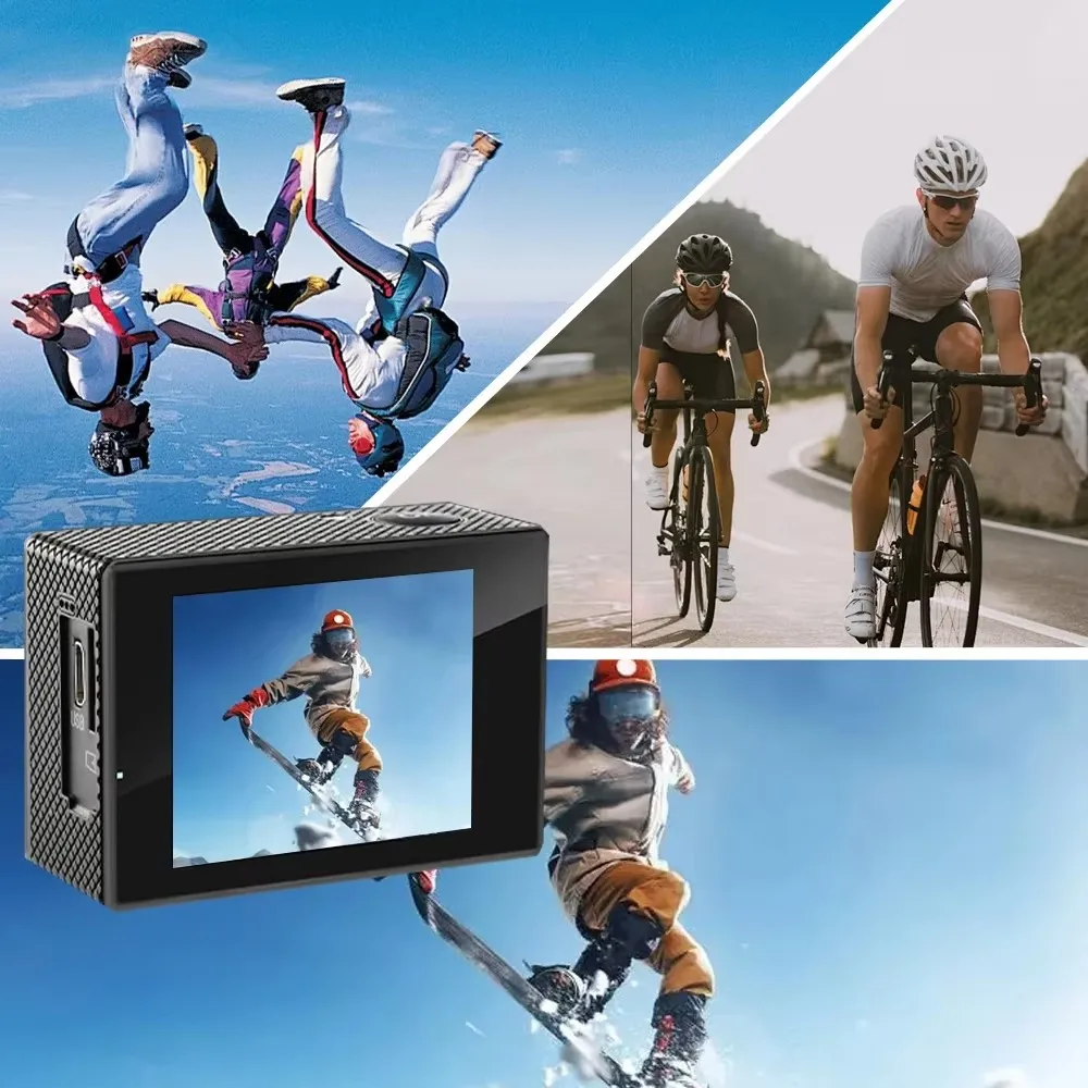 Action Camera HD 1080P/30fps WiFi 2.0-inch Underwater Waterproof Helmet Video Recording Camera Sports Cameras Outdoor Mini Cam 3